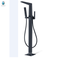 Hot sale floor mounted freestanding matte black bathtub faucet